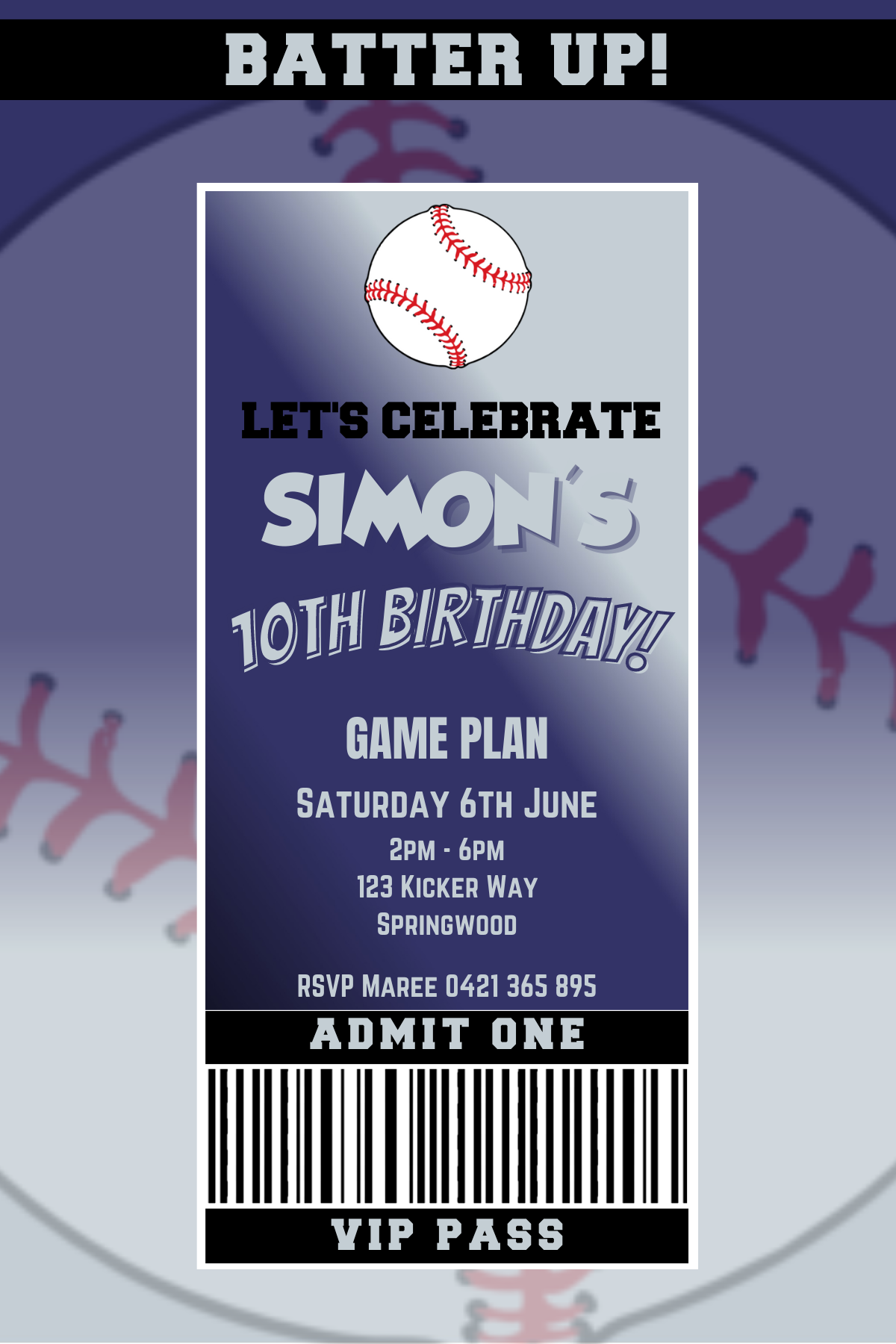 Colorado Rockies Birthday Invitation