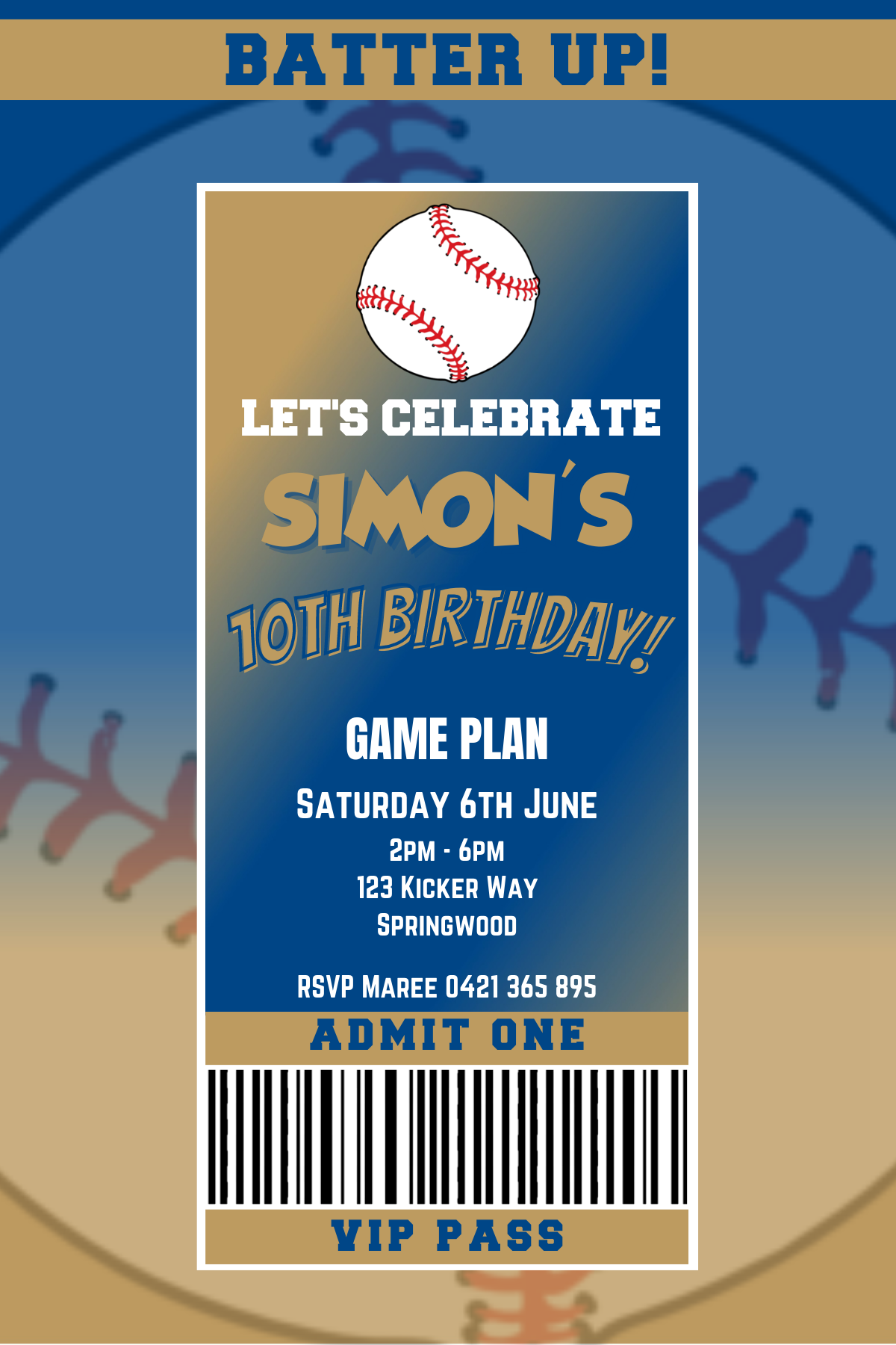 Kansas City Royals Birthday Invitation