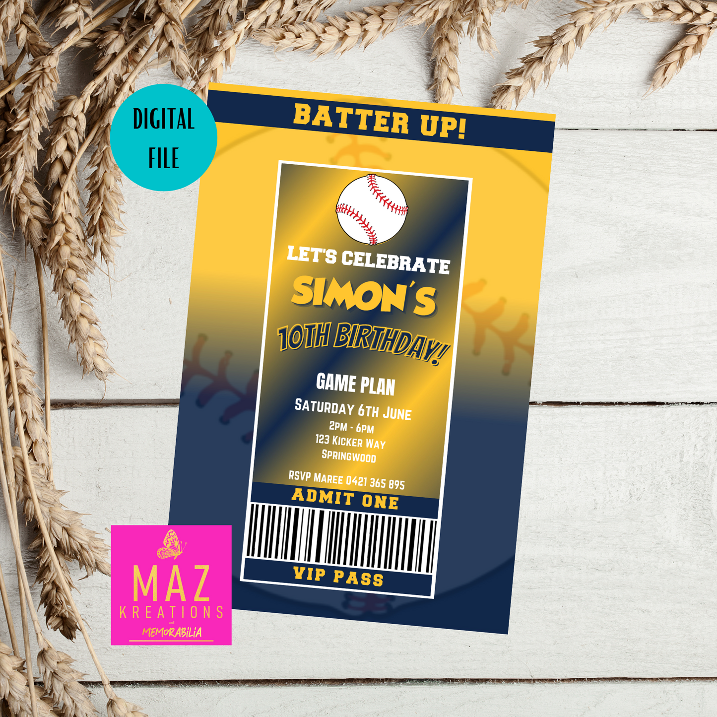 Milwaukee Brewers Birthday Invitation