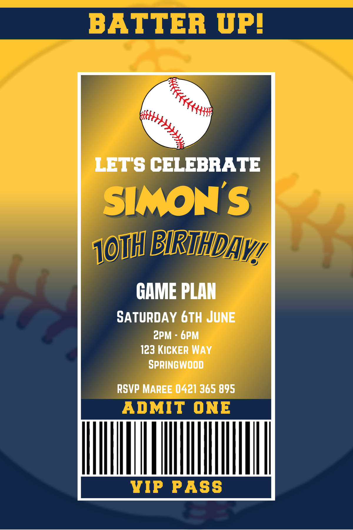 Milwaukee Brewers Birthday Invitation