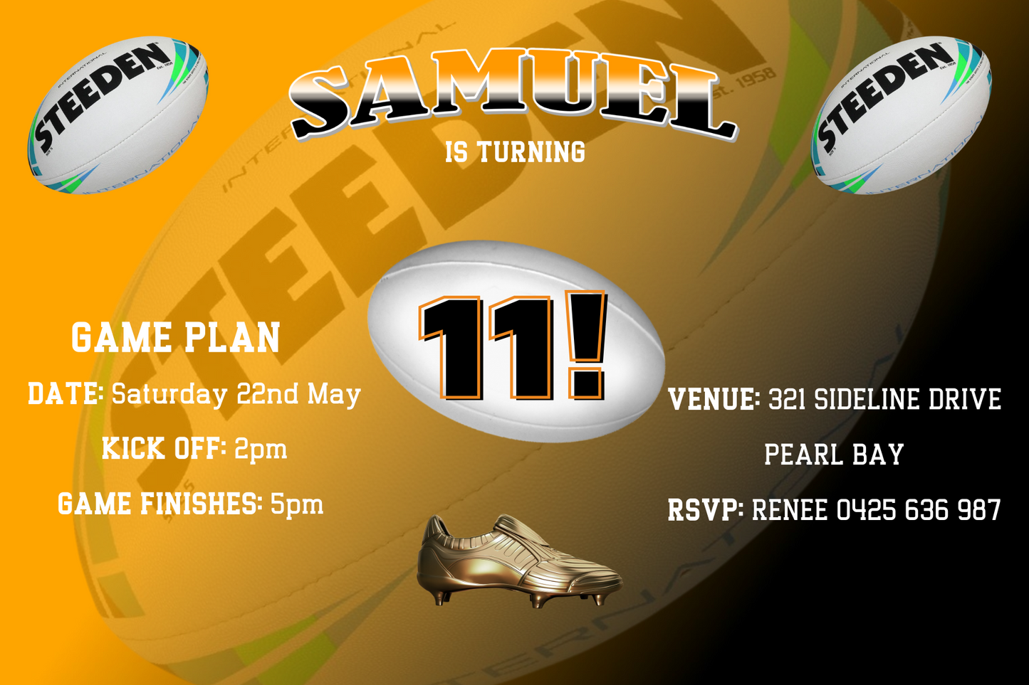 Wests Tigers Birthday Invitation