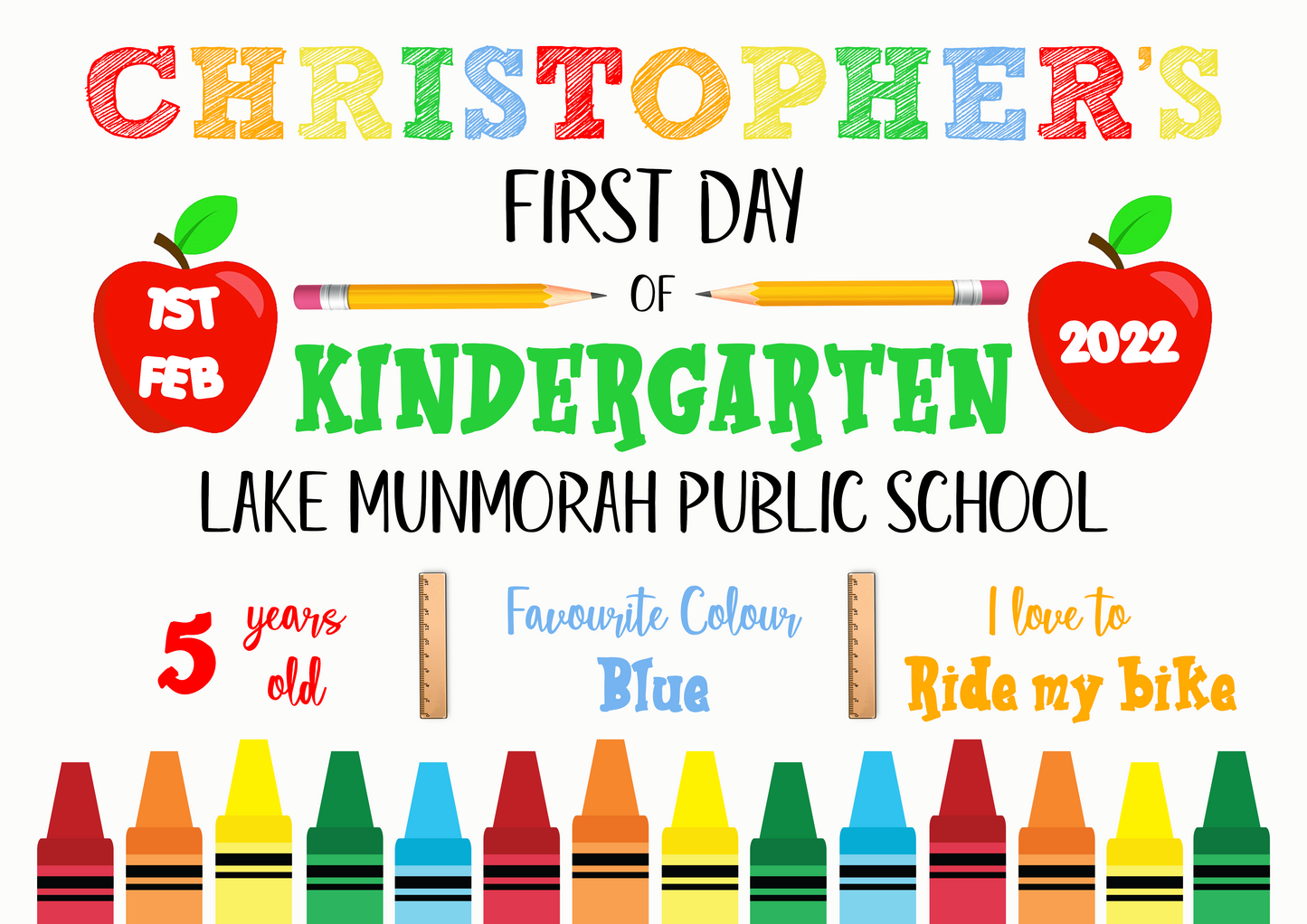 First Day of School poster - CHRISTOPHER THEME
