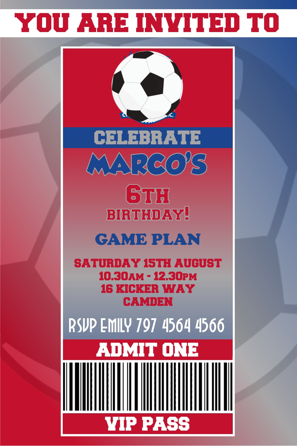 Crystal Palace Birthday Invitation