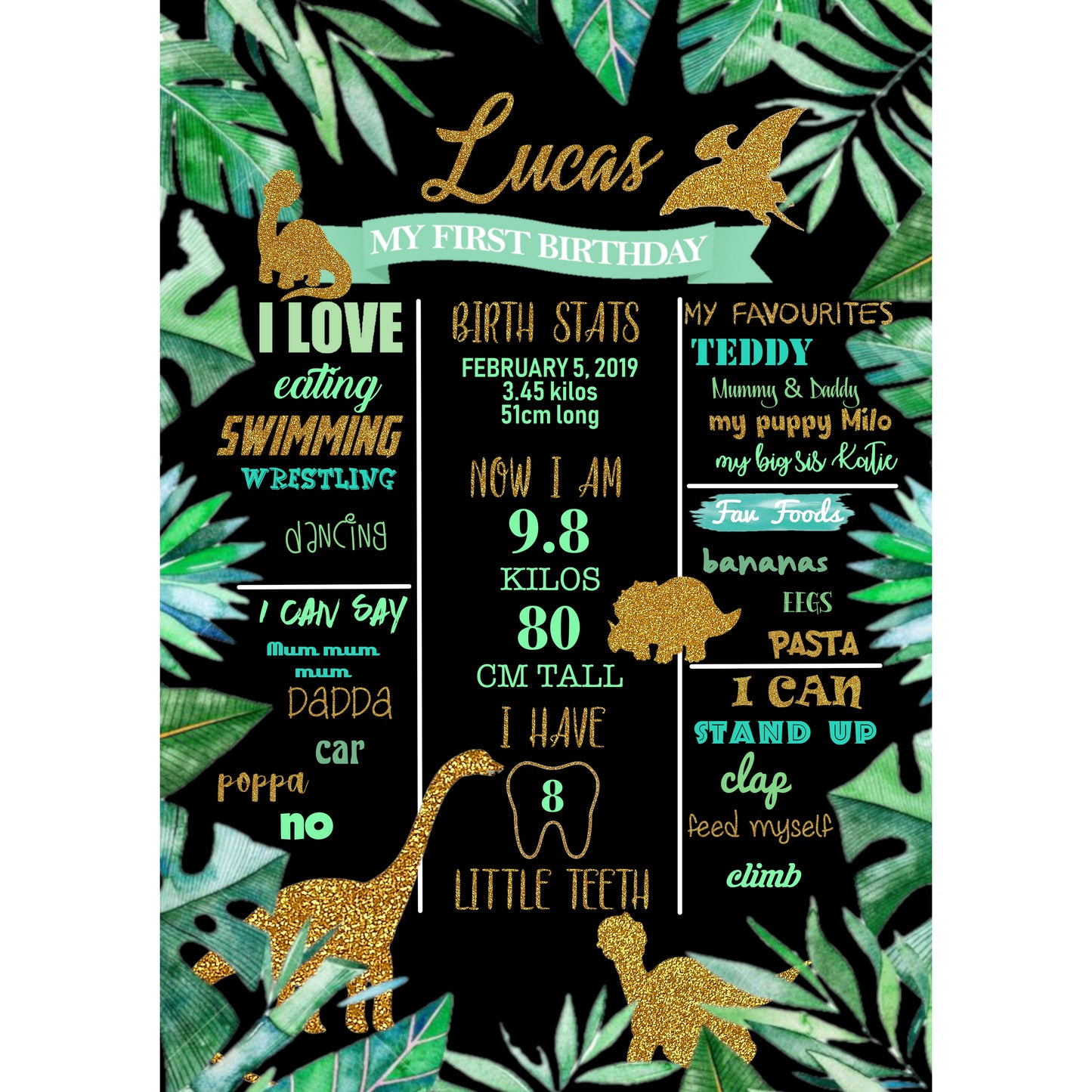 Dinosaur Birthday Poster