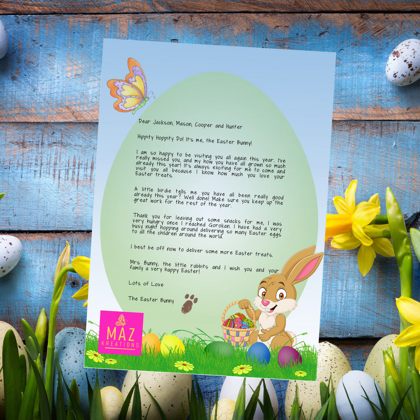 Easter Bunny letter