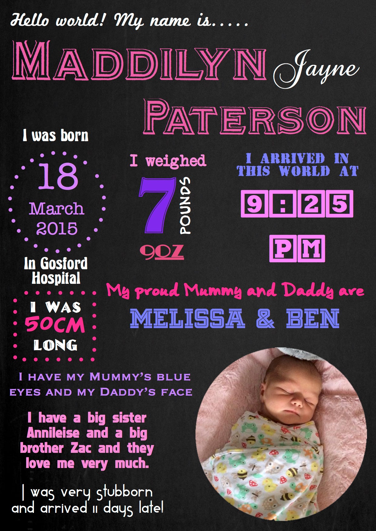 Newborn Poster - Girl