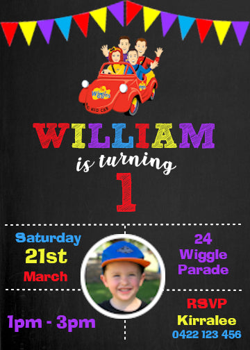 The Wiggles Birthday Invitation