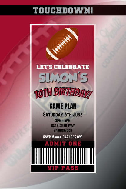 Atlanta Falcons Birthday Invitation