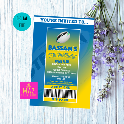 Parramatta Eels VIP Pass Birthday Invitation