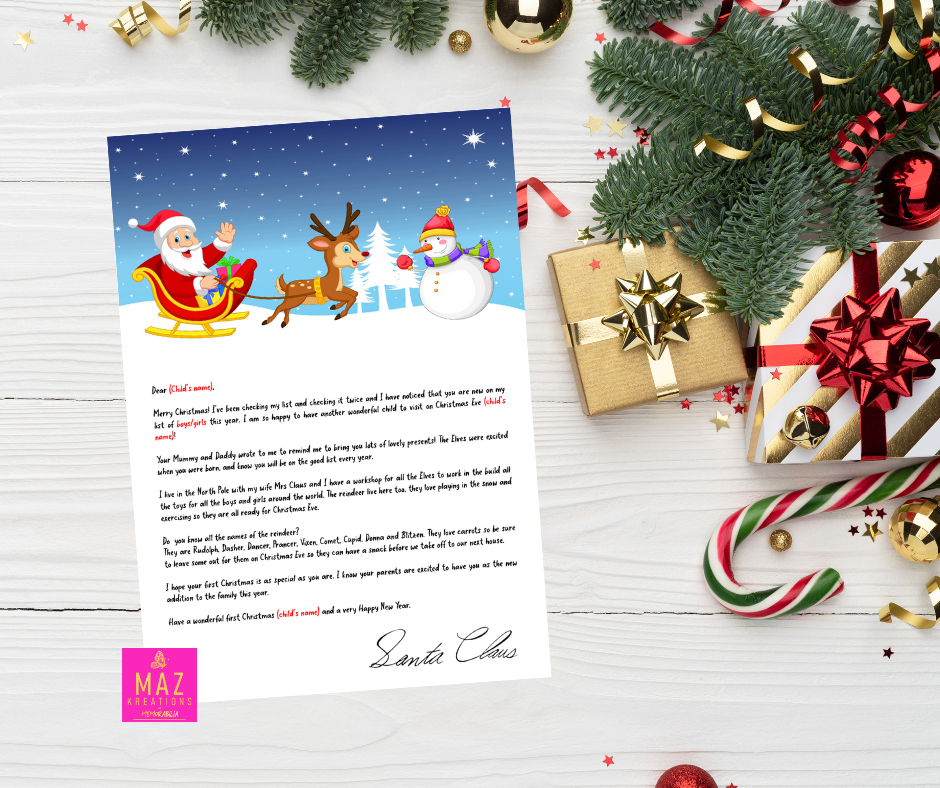 First Christmas Letter from Santa