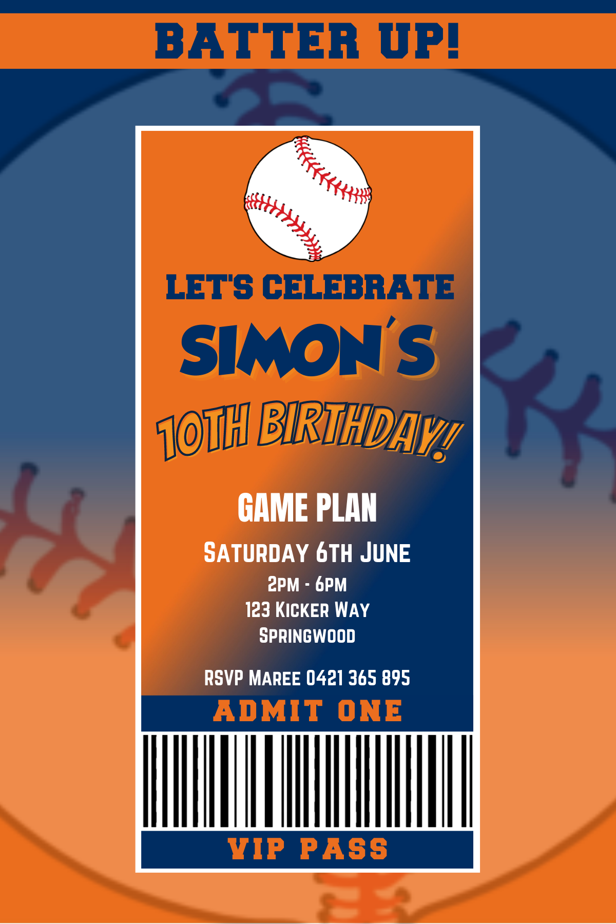 Houston Astros Birthday Invitation