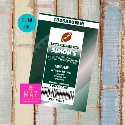 New York Jets Birthday Invitation