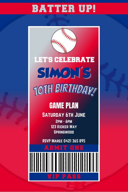 New York Yankees Birthday Invitation