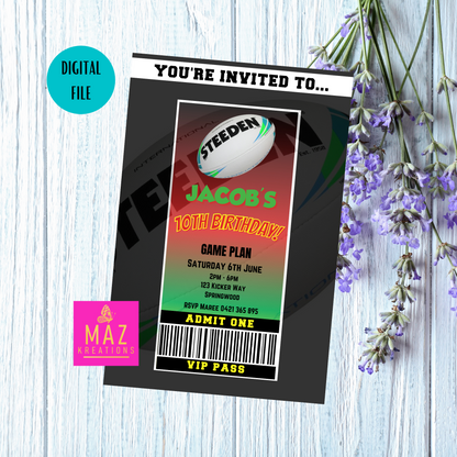Penrith Panthers VIP Pass Birthday Invitation