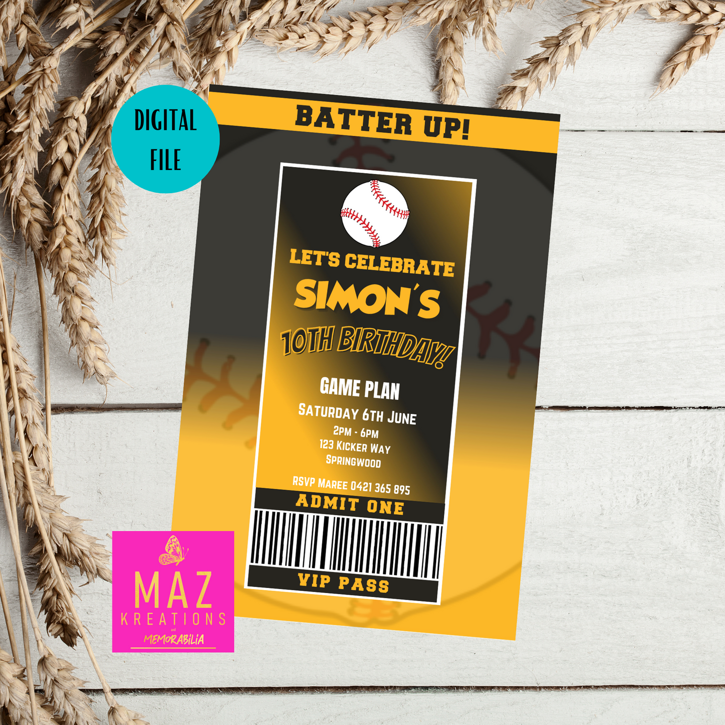 Pittsburgh Pirates Birthday Invitation