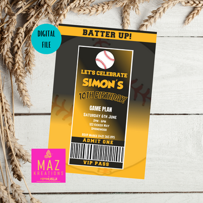 Pittsburgh Pirates Birthday Invitation