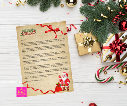 Letter from Santa - Recycled paper theme