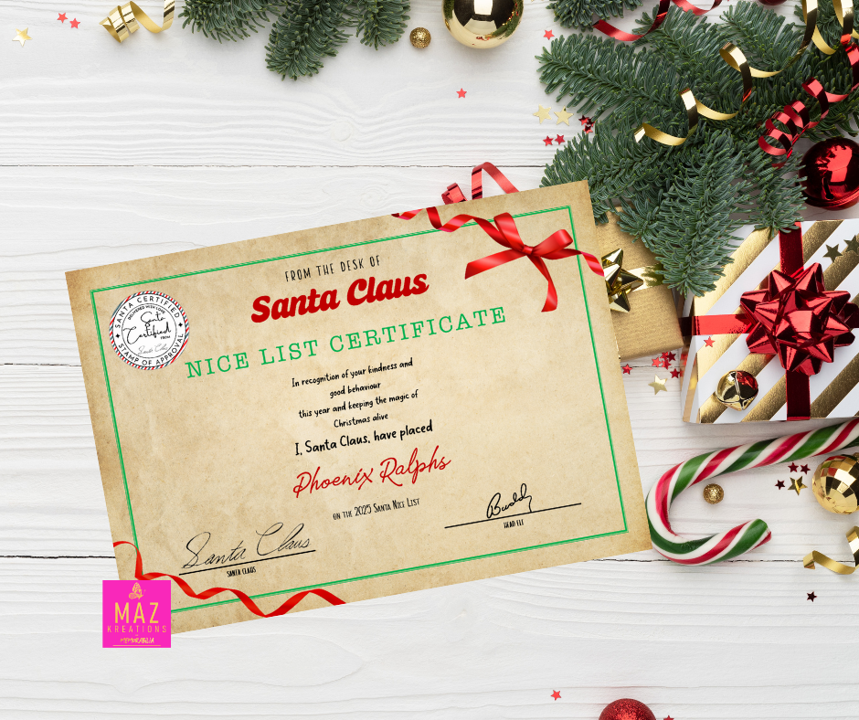 Nice List Certificate