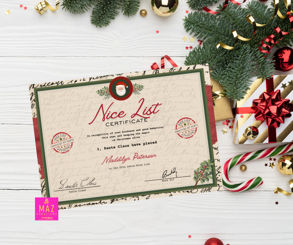 Nice List Certificate