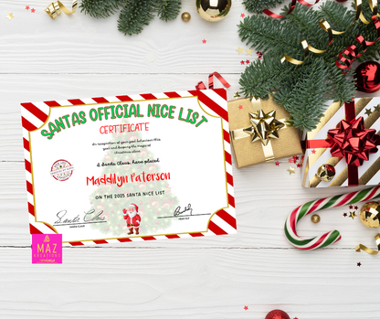 Letter from Santa - Red & White striped