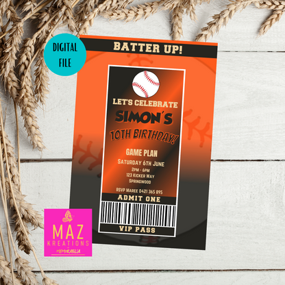 San Francisco Giants Birthday Invitation