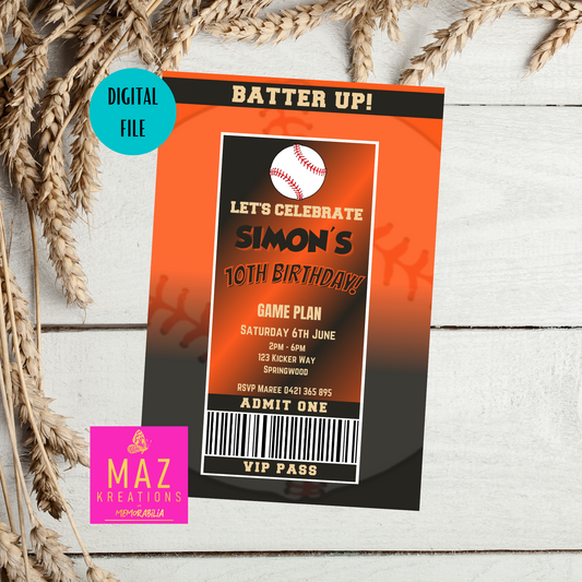 San Francisco Giants Birthday Invitation