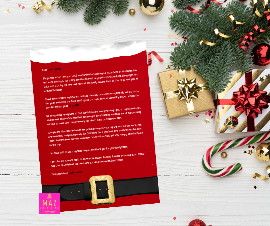 Letter from Santa - Santas Big Red Suit