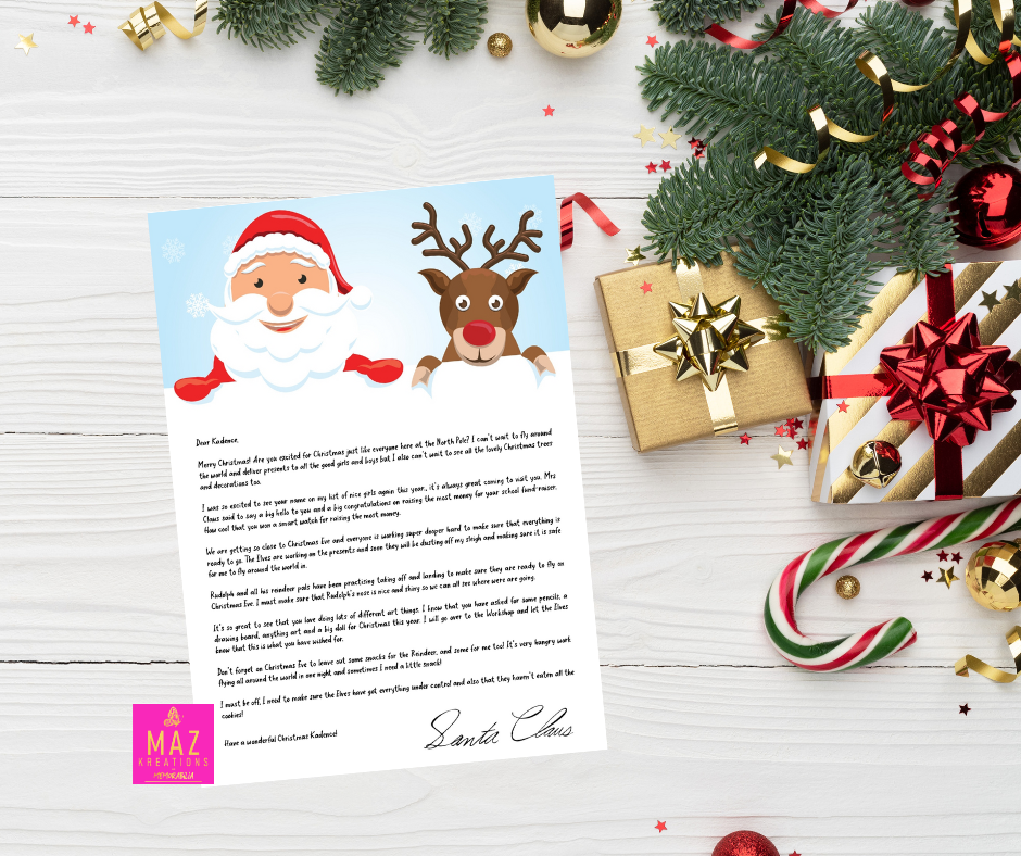 Letter from Santa - Santa and Rudolph – Maz Kreations