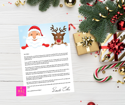 Letter from Santa - Santa and Rudolph