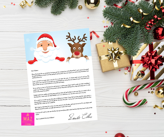 Letter from Santa - Santa and Rudolph