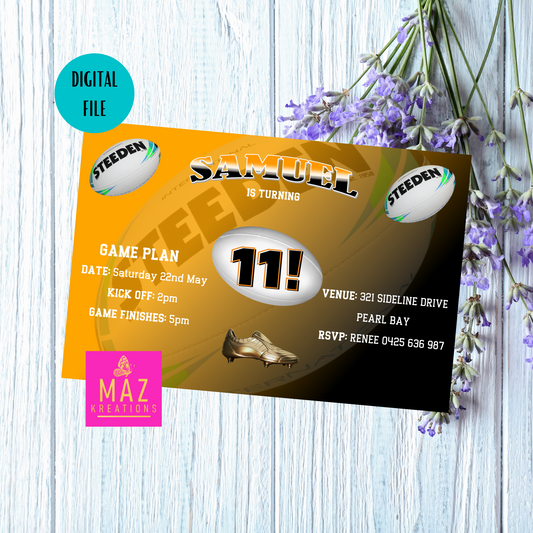 Wests Tigers Birthday Invitation