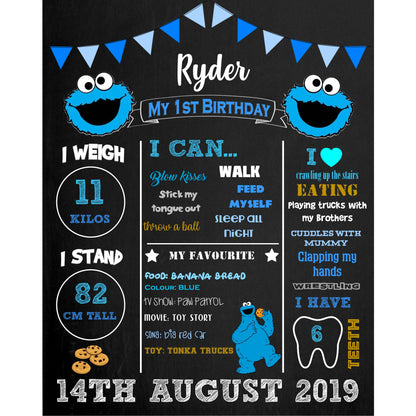 Cookie Monster Birthday poster