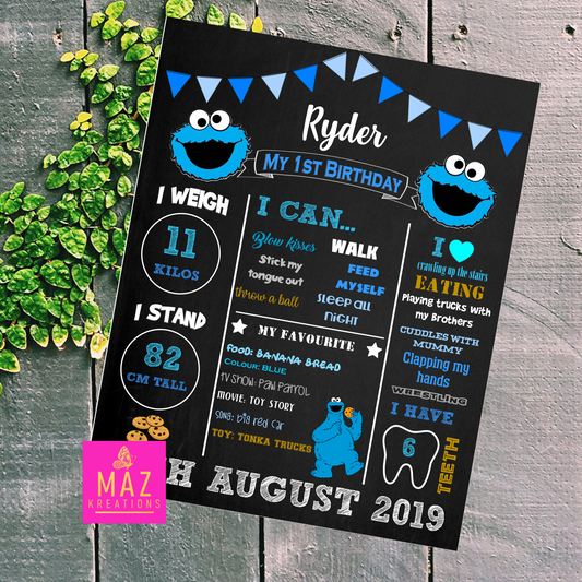 Cookie Monster Birthday poster