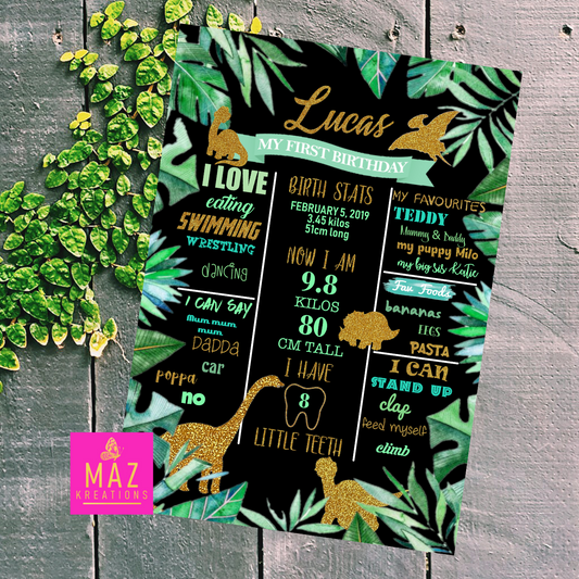 Dinosaur Birthday Poster
