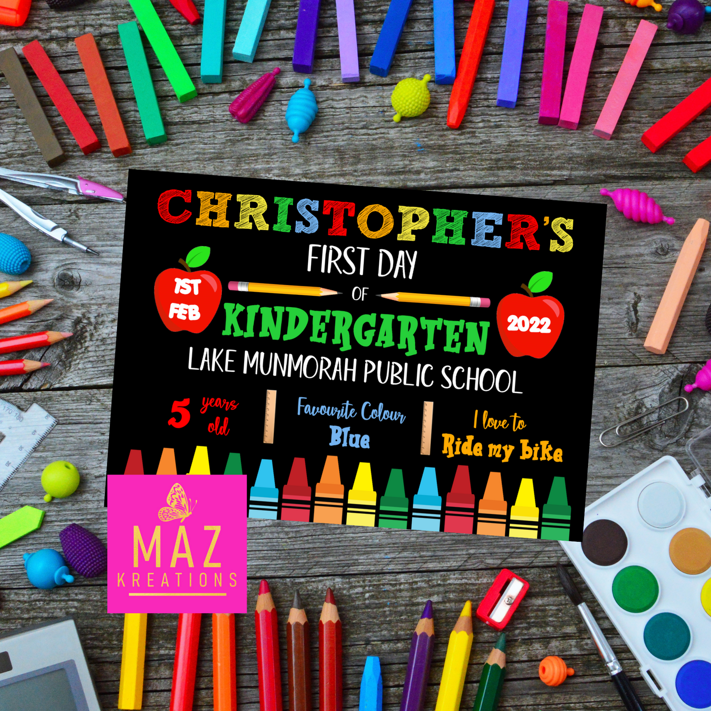 First Day of School poster - CHRISTOPHER THEME