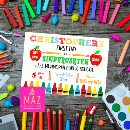 First Day of School poster - CHRISTOPHER THEME