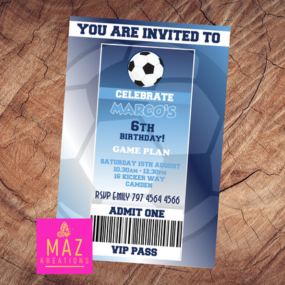 Manchester City Birthday Invitation