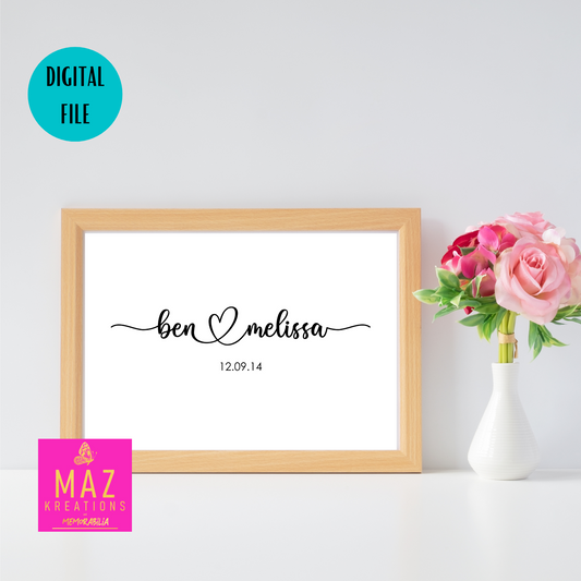 Personalised Couples Poster