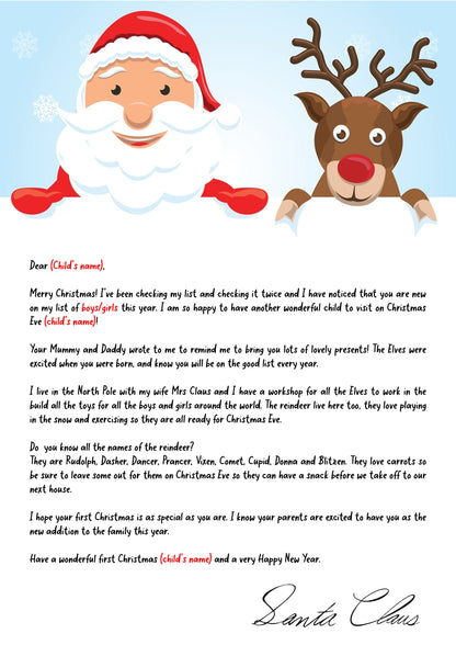 Letter from Santa - Santa and Rudolph
