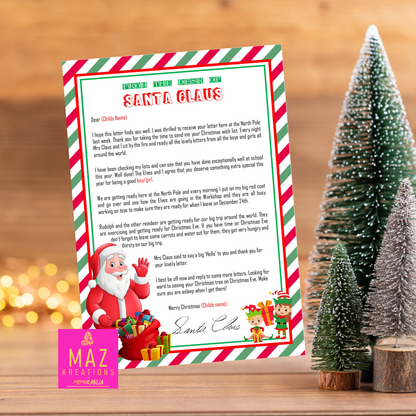 Letter from Santa - Red & Green stripe + Santa & Elves